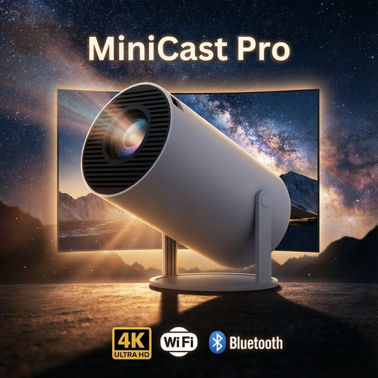 MiniCast Pro - Miniprojektor med Bluetooth och WiFi (2025 Modell)